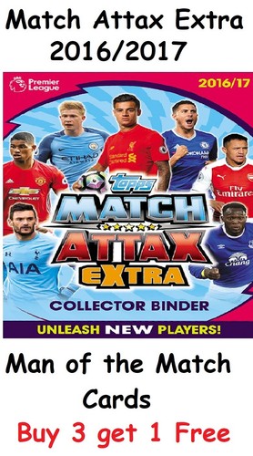 Match Attax Extra 2016/17 Man of the Match Cards MOTM TOPPS 16/17 2016/2017 - Imagen 2 de 4