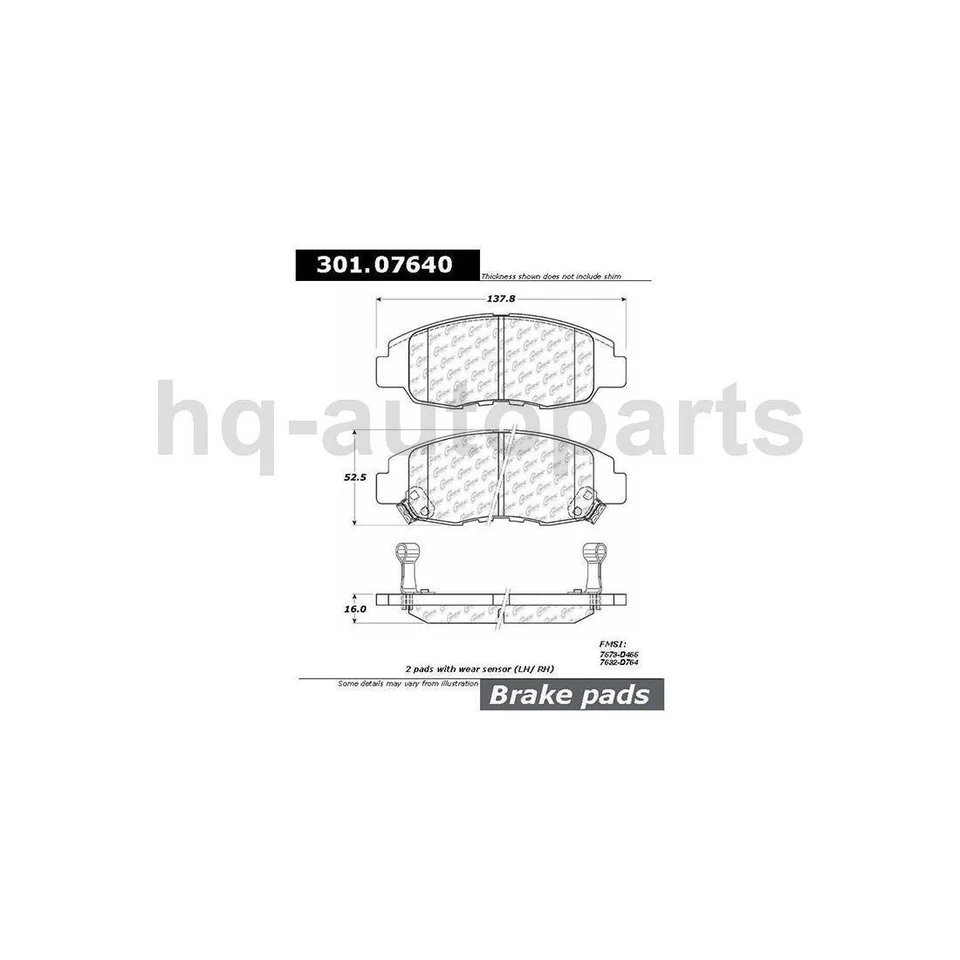 Pastillas de freno para Honda Civic 2011 2010 2009 2008 2007 2006 2003 2002 Foto 3 de 4
