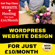 Full WordPress Website Design  For Florists | Unlimited Pages | Just £10/Month