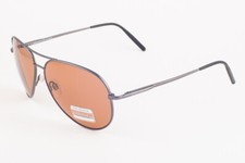 Serengeti Medium Aviator Satin Dark Gun / Polarmax Drivers Sunglasses 8633 60mm