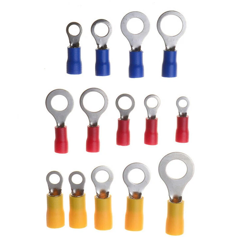 Conector de cableado eléctrico terminal de crimpado de anillo aislado surtido 650 piezas 13 tipos Foto 2 de 4