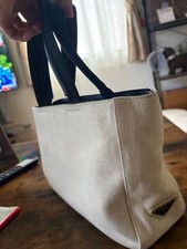 PRADA Canvas Tote Bag White From Japan