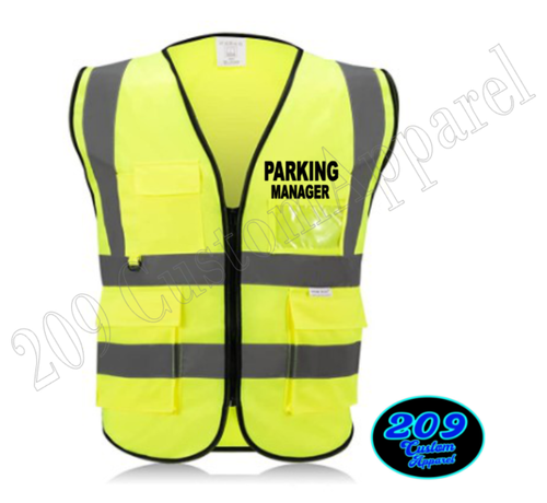 Parking Manager Reflective Hi-Vis Safety Vest ANSI Class 2 Zipper Pockets Strips - 第 18/23 張圖片