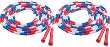 Champion Sports Plastic Segmented Jump Rope, 16 Feet - Blue/Red/White 2-Pack