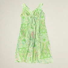 Green floral dress knee length fairycore bohemian hippie boho chic earthy