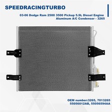 3265 Aluminum AC Condenser For 2003-2006 Dodge Ram 2500 3500 5.9L Diesel Engine