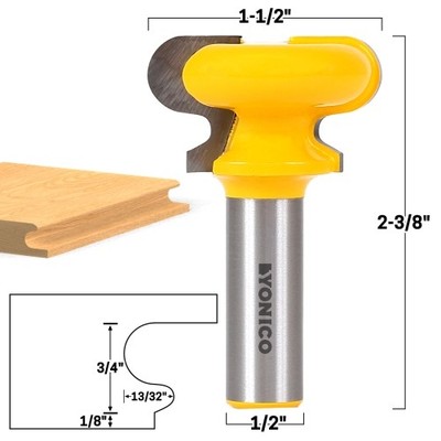 1-1/2'' Finger Grip Router Bit - 1/2'' Shank - Yonico 13931