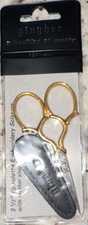 Gingher Epaulette 3 1/2" Embroidery Scissors Gold-Plated Handle G-ET