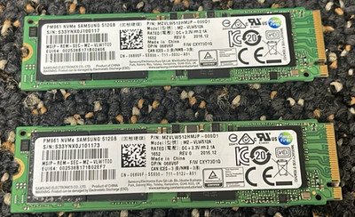 SAMSUNG (LOT OF 2) 512GB PCIe NVMe M.2 SATA SSD MZVLB512HMJP-000D1 MZ-VLW512A