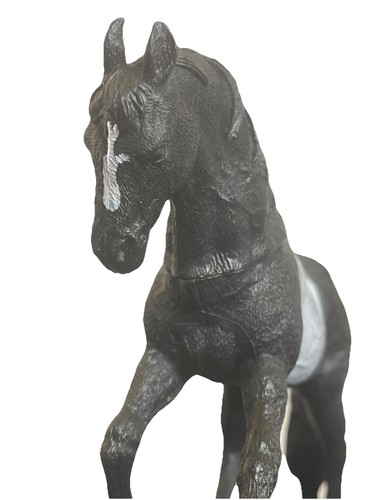 Caballo de juguete plástico duro 1395 C vintage blanco y negro coleccionable de colección - Imagen 4 de 10