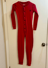 Lazy One children  s size 12 red union suit one piece pajama thermal bear