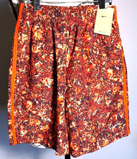 Boy's Nike Dri-FIT Standard Fit Training Athletic Orange Fire Camo Shorts NWT