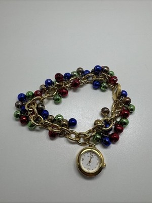 Main Line Time Charm Bracelet Quartz Analog Ladies Watch Sz. 7 3/4'' Needs Bat.