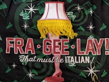 NEW NWT A Christmas Story "Fra-GEE-Lay!" Leg Lamp Hoodie Black Size Medium M