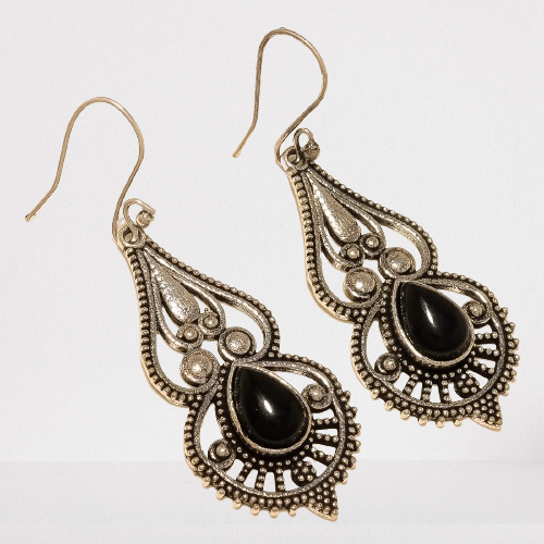 Beautiful Black Onyx Earrings Gemstone Jewelry Gift For Women - Picture 9 of 12