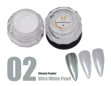 Hang Nail Product Nail Product New Chrome Effects Powder Ultra White Jar #02