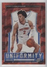 2021 Contenders Optic Uniformity Red Cracked Ice Prizm Cade Cunningham #27 yf4