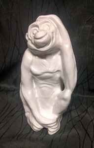 Bellini Italy Pottery Majolica  9" White Monkey Figurine Statue