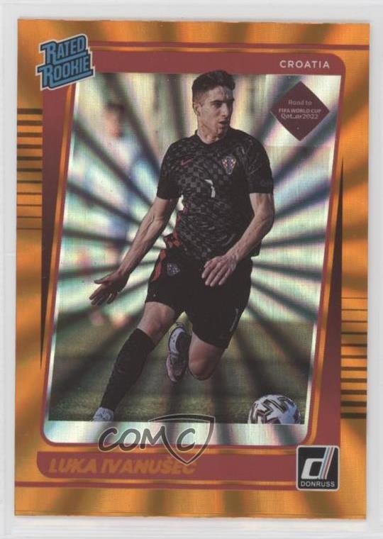 2021-22 Donruss Road to Qatar Rated Rookie Holo Orange Laser Luka Ivanusec 0o8k