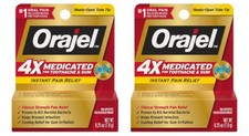 Orajel 4X Medicated For Toothache Gum Gel, 0.25 oz 2 Pack