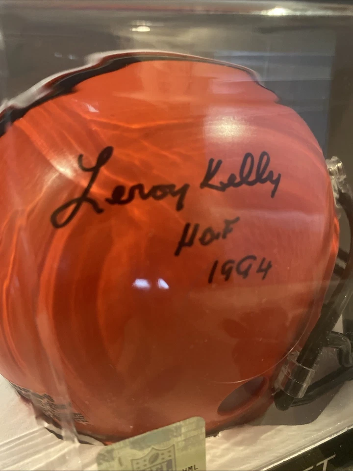 Minicasco firmado por Leroy Kelly Cleveland Browns Salón de la fama 94 autógrafo Foto 2 de 4