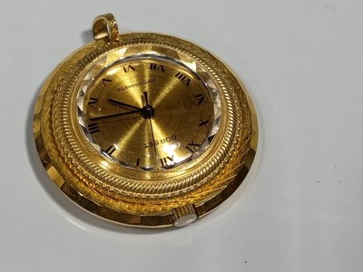 Vintage Dorset Watch Pendant Anti Magnetic Gold Tone Windup Works