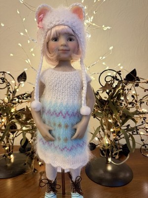 Lightly Used Knitted Winter Outfit for 13 Little Darling.No Doll , Shoes, Or Wig