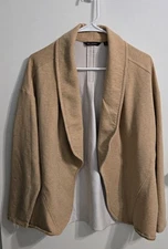 H By Halston Jacket / Cardigan Vintage Size Medium Beige Open Front