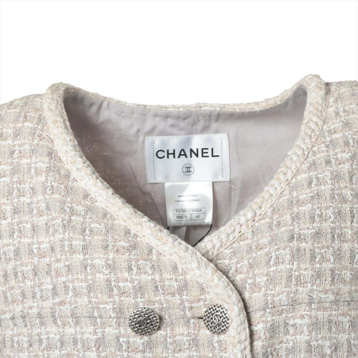 Chanel Coco Button Rayon Collarless Jacket Women'… - image 4