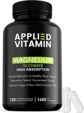 Applied Vitamin Pure Magnesium Glycinate Supplement 1450mg 120 Capsules 0.09 per thousand milligrams