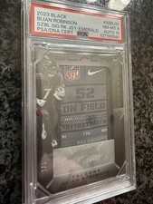 2023 Panini Black Sizeable Jerseys Bijan Robinson Logo Tag PSA 8 AUTO 10 #1/5