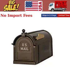 Bronze Post Mount Mailbox, Large, Keeps Mail Dry, Heavy Duty for Rural