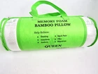 Soft Cool Bamboo Pillow Memory Foam - Queen - Relieves Neck Pain, New!