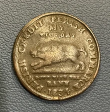 1834 Hard Times Token HT-9 - Running Boar / Jackson