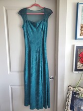 Vintage Victoria's Secret Gold Label Emerald Floral Jacquard Slip Dress