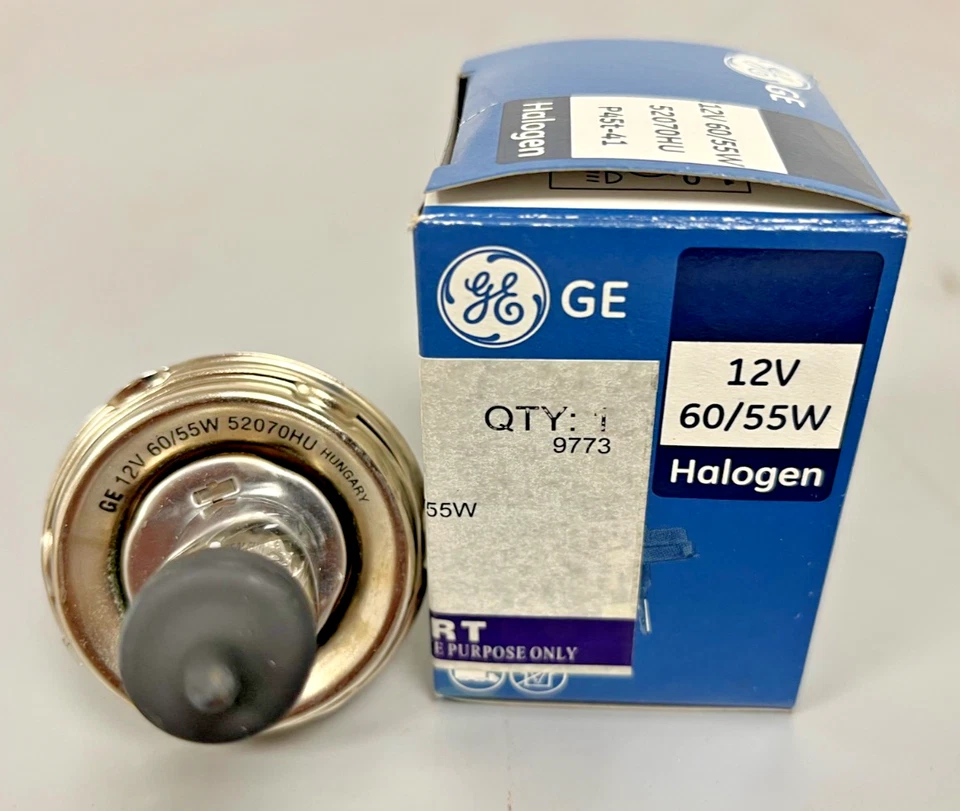 BOX of 10 GENERAL ELECTRICS 60/55W P45t-41 HEADLIGHT HEADLAMP HALOGEN BULB - Image 2 of 4