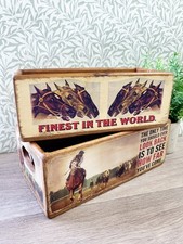 Set of 2 solid wood Horse Design desk flower display food storage crates NEW