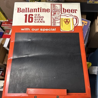 VINTAGE Rare Ballantine 16oz King Size Cans Beer Special Sign / Chalkboard 19x14