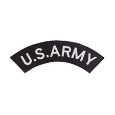Large 12" U.S. ARMY Embroidered Rocker Patch - Black & White Biker Top Rocker