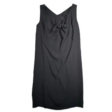 Hatch Dress Womens 6 (2) Black Tie Detail The Reid Dress Neutral Minimalist