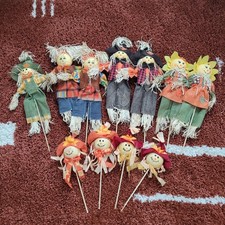 Scarecrow Stakes Lot of 11 Fall Autumn Halloween Thanksgiving Decor