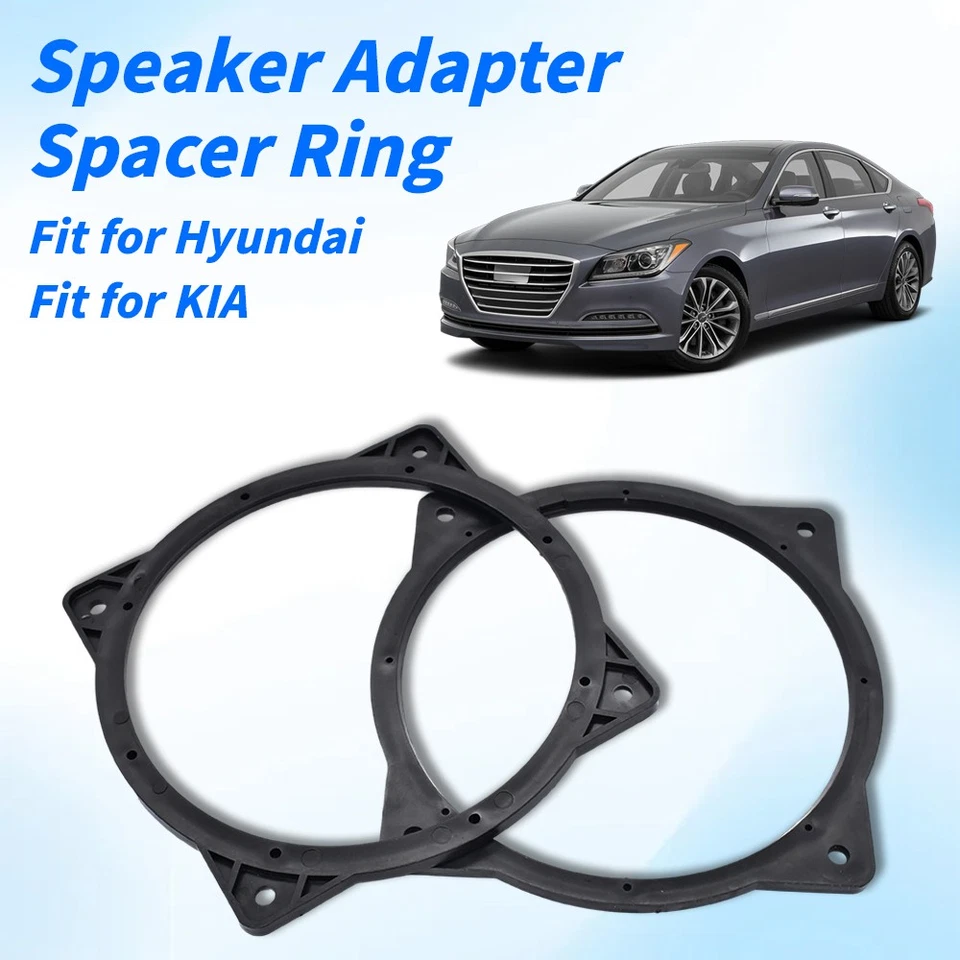 2X Soporte adaptadores de montaje de altavoz de puerta delantera para Kia Hyundai 6,5"-6,75" con cable Foto 2 de 4