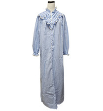 70s JC Penney blue gingham Victorian-style night gown . Small . made in USA