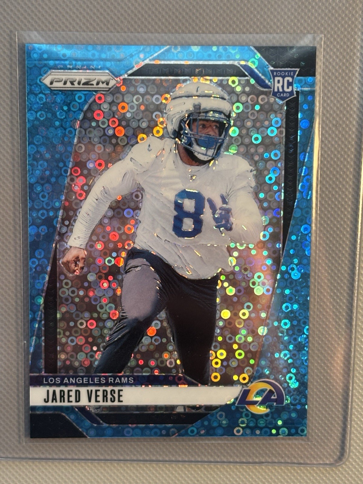 2024 Panini Prizm #341 Jared Verse No Huddle Blue Disco /99 RC