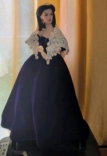GONE WITH THE WIND Franklin Mint SCARLETT BLUE DRESS PORTRAIT Doll. Rare