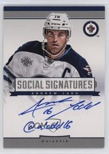 2013-14 Totally Certified Social Signatures Andrew Ladd #SS-AL Auto w5b