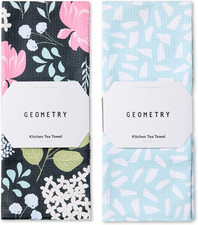 GEOMETRY Kitchen Tea Towels - Quick Dry Microfiber Dish Towels for Kitchen Prett