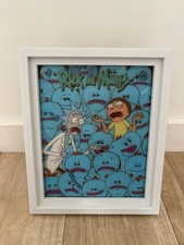 Rick and Morty Lenticular 3D Holographic Picture Framed Wall Art  11.5” X 9.5”