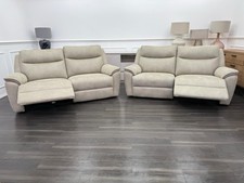 LAZY BOY Lyle Power Recliner 3+3 Seater Sofa Set In Taupe Fabric La Z Boy
