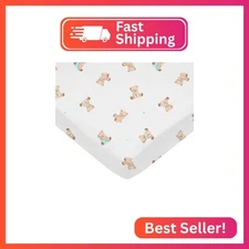 American Baby Company 100% Natural Cotton Fitted Mini Crib Sheet 38" x 24" - Sof